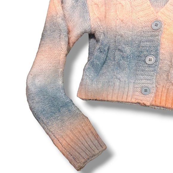 ARDENE - Knitted Pink & Blue Pastel Striped Button Up Cardigan Pastel Goth XS - Picture 8 of 9